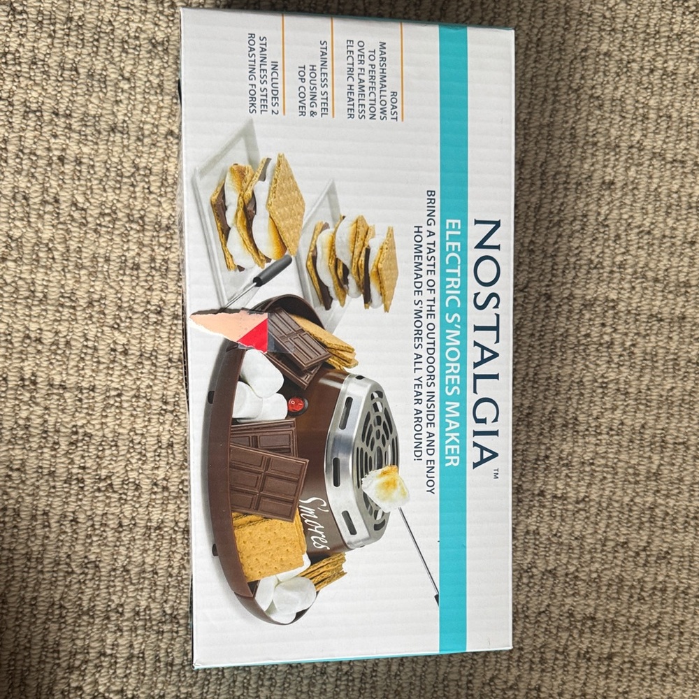Nostalgia Electric S’mores Maker Indoor Kit w/ Trays & Forks – New in Box